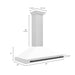ZLINE Autograph Edition 48 in. Convertible Satin Stainless Steel Wall Mount Range Hood with White Matte Shell with Accent Handle (KB4SNZ-WM48)