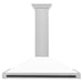 ZLINE Autograph Edition 48 in. Convertible Satin Stainless Steel Wall Mount Range Hood with White Matte Shell with Accent Handle (KB4SNZ-WM48)
