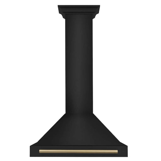 ZLINE Autograph Edition 30 in. Black Stainless Steel Wall Mount Range Hood with Accent Handle (BSKB4Z-30)