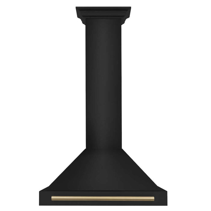 ZLINE Autograph Edition 30 in. Black Stainless Steel Wall Mount Range Hood with Accent Handle (BSKB4Z-30)