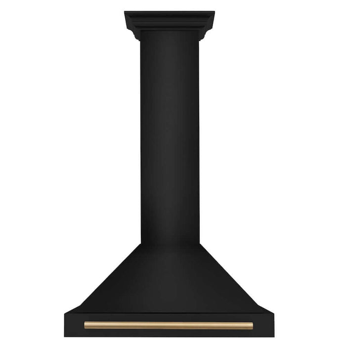 ZLINE Autograph Edition 30 in. Black Stainless Steel Wall Mount Range Hood with Accent Handle (BSKB4Z-30)