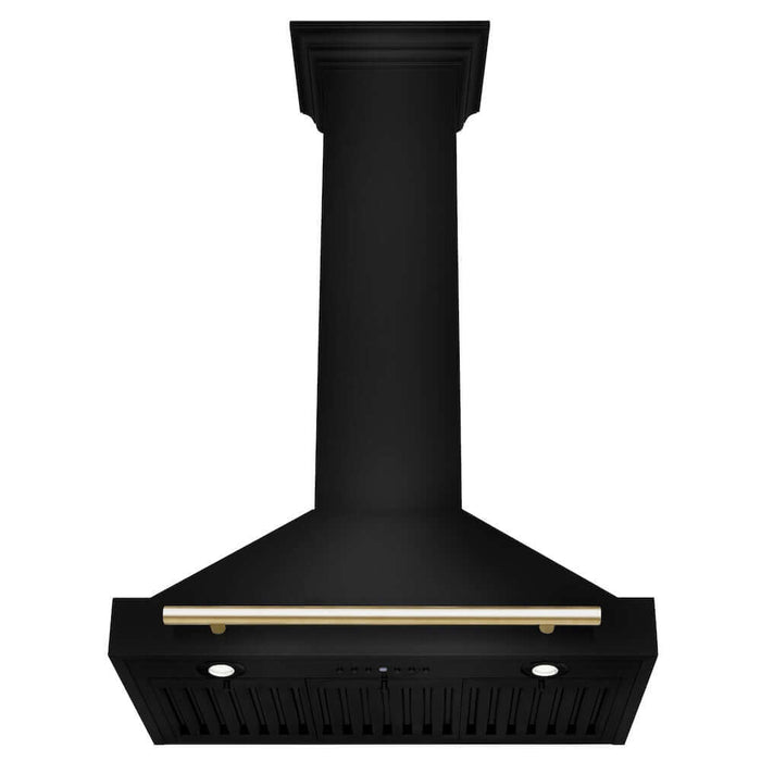 ZLINE Autograph Edition 30 in. Black Stainless Steel Wall Mount Range Hood with Accent Handle (BSKB4Z-30)