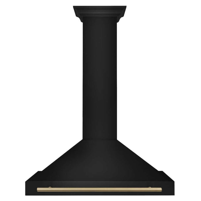 ZLINE Autograph Edition 36 in. Black Stainless Steel Wall Mount Range Hood with Accent Handle (BSKB4Z-36)