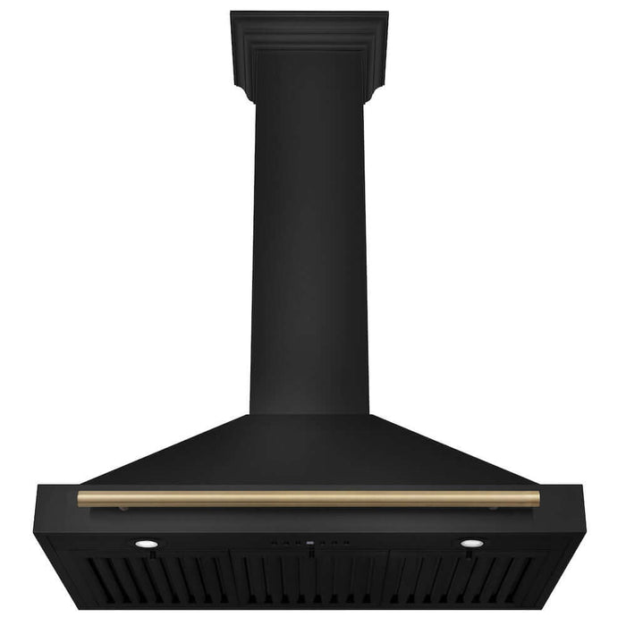 ZLINE Autograph Edition 36 in. Black Stainless Steel Wall Mount Range Hood with Accent Handle (BSKB4Z-36)
