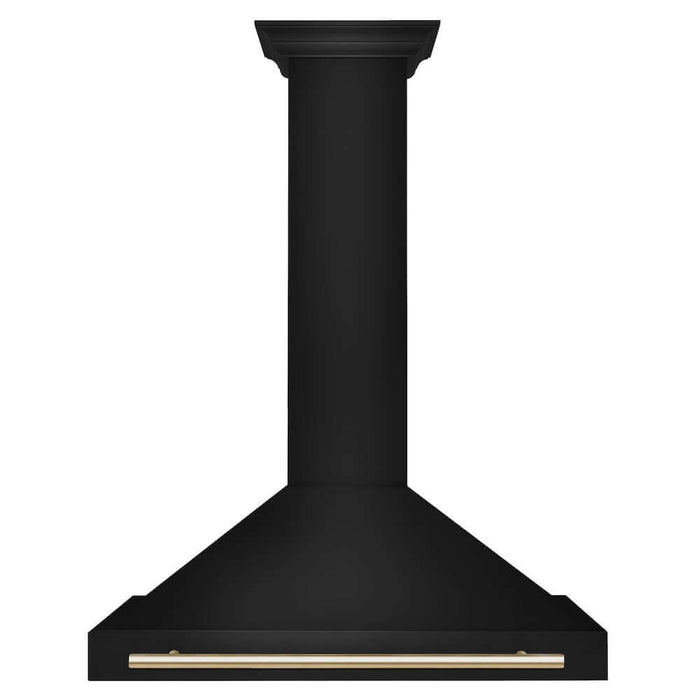 ZLINE Autograph Edition 36 in. Black Stainless Steel Wall Mount Range Hood with Accent Handle (BSKB4Z-36)