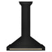 ZLINE Autograph Edition 36 in. Black Stainless Steel Wall Mount Range Hood with Accent Handle (BSKB4Z-36)