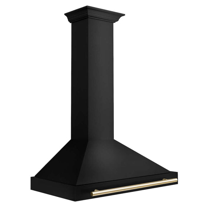 ZLINE Autograph Edition 36 in. Black Stainless Steel Wall Mount Range Hood with Accent Handle (BSKB4Z-36)