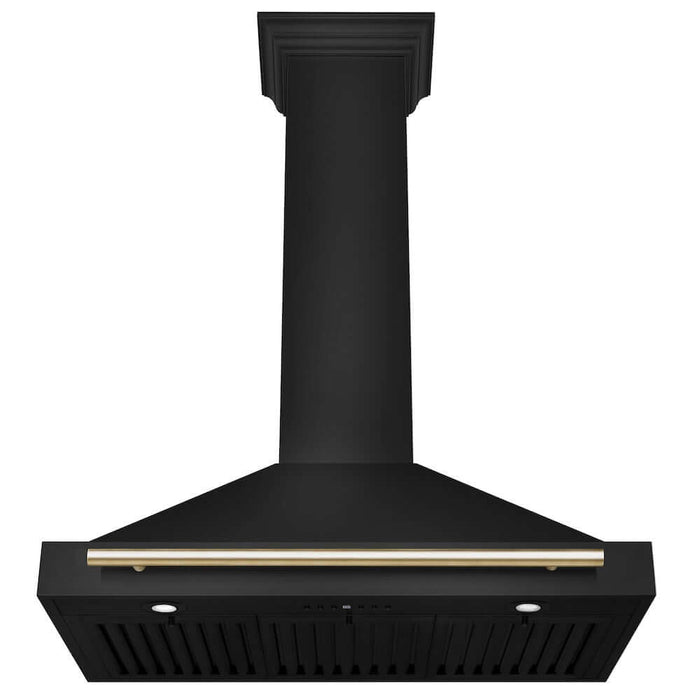 ZLINE Autograph Edition 36 in. Black Stainless Steel Wall Mount Range Hood with Accent Handle (BSKB4Z-36)
