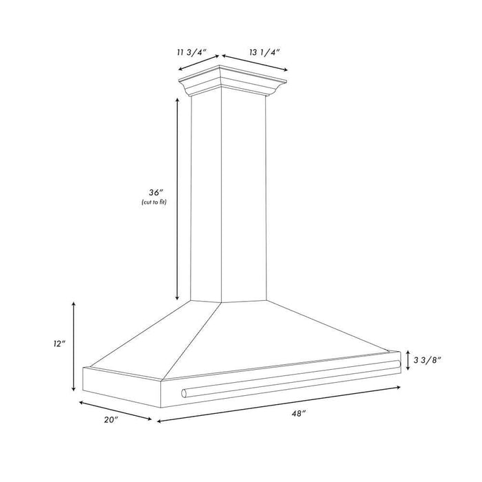 ZLINE Autograph Edition 48 in. Black Stainless Steel Wall Mount Range Hood with Accent Handle (BSKB4Z-48)