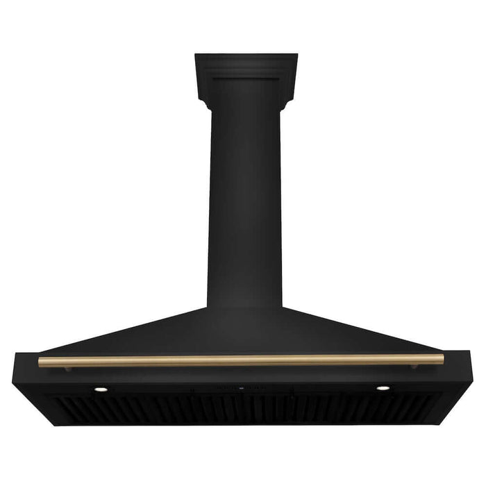 ZLINE Autograph Edition 48 in. Black Stainless Steel Wall Mount Range Hood with Accent Handle (BSKB4Z-48)