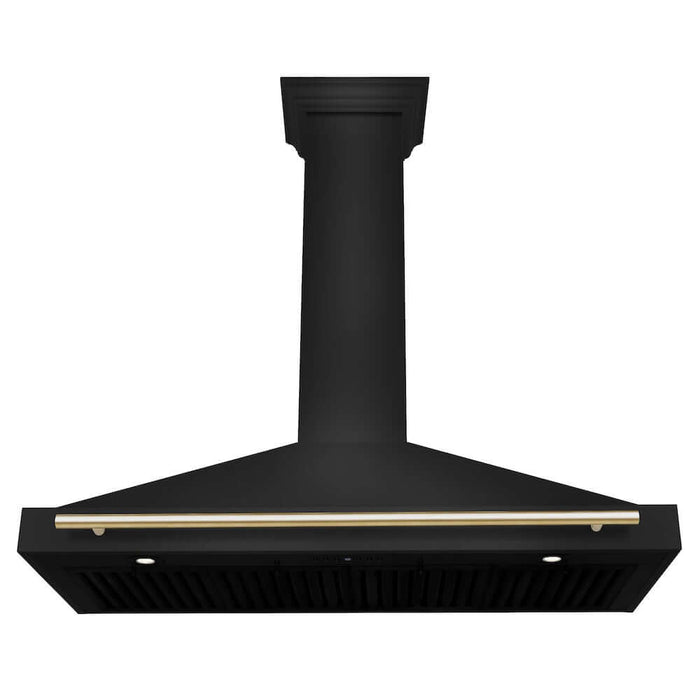 ZLINE Autograph Edition 48 in. Black Stainless Steel Wall Mount Range Hood with Accent Handle (BSKB4Z-48)