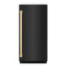 ZLINE Autograph Edition 15 in. Touchstone Clear Cube Ice Maker with Drain Pump and Black Stainless Steel Door with Polished Gold Handle (ICCDZ-BS-15-G)