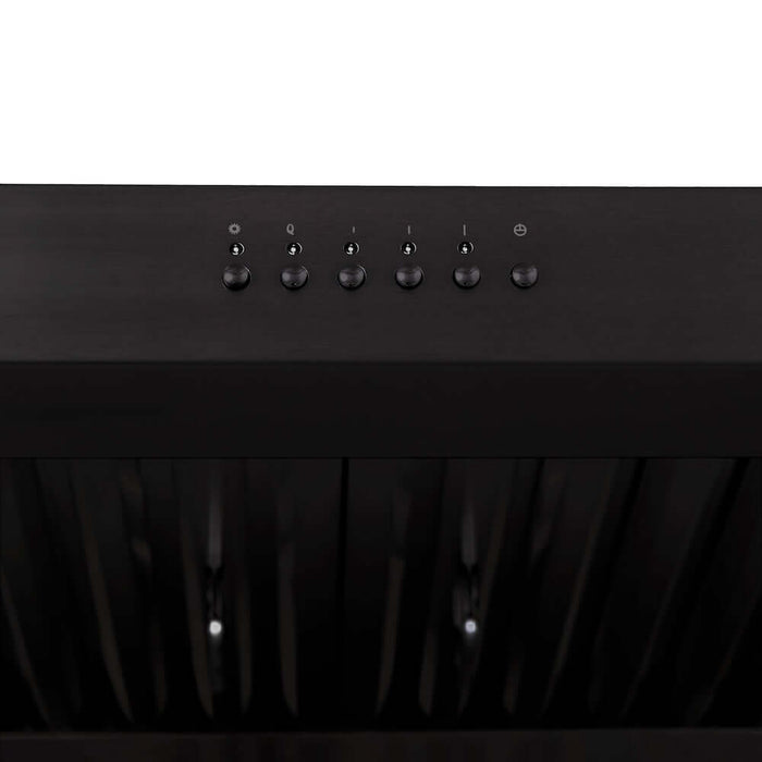 ZLINE 600 CFM Ducted Under Cabinet Range Hood in Black Stainless Steel with Size Options (BS623)