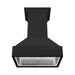 ZLINE Wooden Wall Mount Range Hood in Rustic Black Finish with Size Options (355CC)