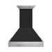 ZLINE Wooden Wall Mount Range Hood in Rustic Shiplap Black Finish with Stainless Steel Accents with Size Options (365CC)