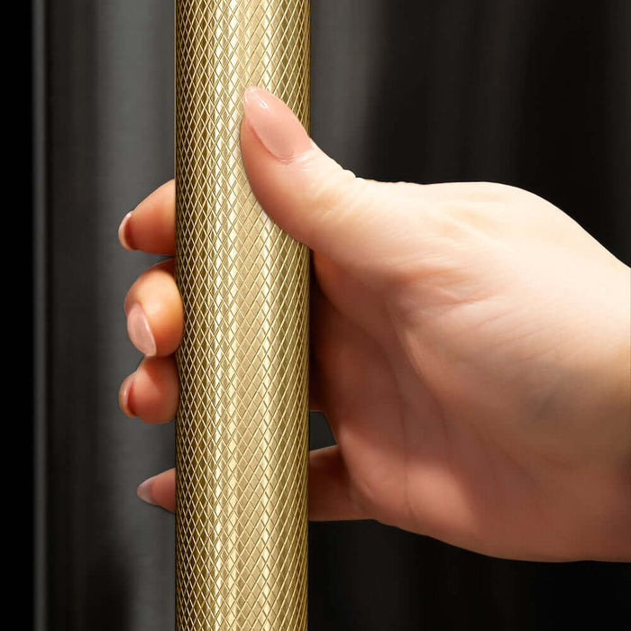 ZLINE Autograph Edition 36 in. 21.6 cu. ft. Counter-Depth French Door Refrigerator with Water and Ice Dispenser in Fingerprint-Resistant Black Stainless Steel with Champagne Bronze Helix Handles (RFMZ-W36-BS-KCB)