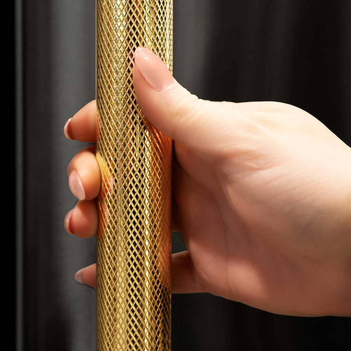 ZLINE Autograph Edition 36 in. 21.6 cu. ft. Counter-Depth French Door Refrigerator with Water and Ice Dispenser in Fingerprint-Resistant Black Stainless Steel with Polished Gold Helix Handles (RFMZ-W-36-BS-KG)
