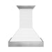 ZLINE Wooden Wall Mount Range Hood in Rustic Shiplap Bright White Finish with Stainless Steel Accents with Size Options (365WW)