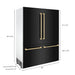 ZLINE 60" Autograph Edition 32.2 cu. ft. Built-in 4-Door French Door Refrigerator with Internal Water and Ice Dispenser in Black Stainless Steel with Champagne Bronze Accents RBIVZ-BS-60-CB