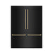 ZLINE 60" Autograph Edition 32.2 cu. ft. Built-in 4-Door French Door Refrigerator with Internal Water and Ice Dispenser in Black Stainless Steel with Champagne Bronze Accents RBIVZ-BS-60-CB