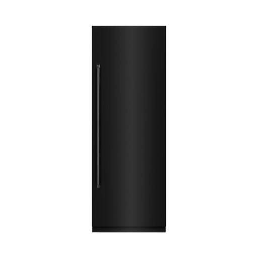 ZLINE 30 in. 16.7 cu. ft. Column Refrigerator in Black Stainless Steel with Graphite Gray Interior (RCRV-BS-30)