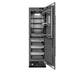 ZLINE Autograph Edition 24 in. 12.5 cu. ft. Column Refrigerator in Black Stainless Steel with Graphite Gray Interior and Polished Gold Accents (RCRVZ-BS-24-G)