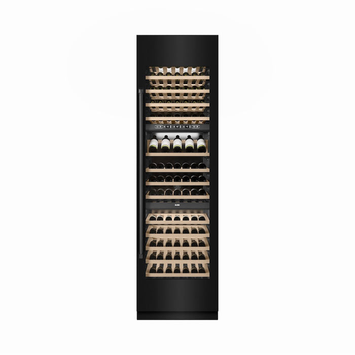 ZLINE 24 in. 12.4 cu. ft. Triple Zone 100 Bottle Column Wine Cooler in Black Stainless Steel (RCWV-BS-24)