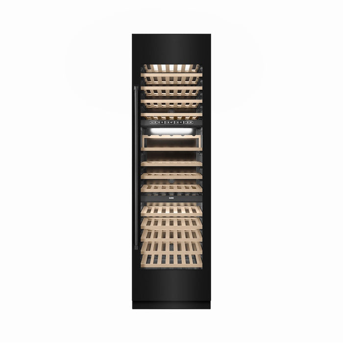 ZLINE 24 in. 12.4 cu. ft. Triple Zone 100 Bottle Column Wine Cooler in Black Stainless Steel (RCWV-BS-24)
