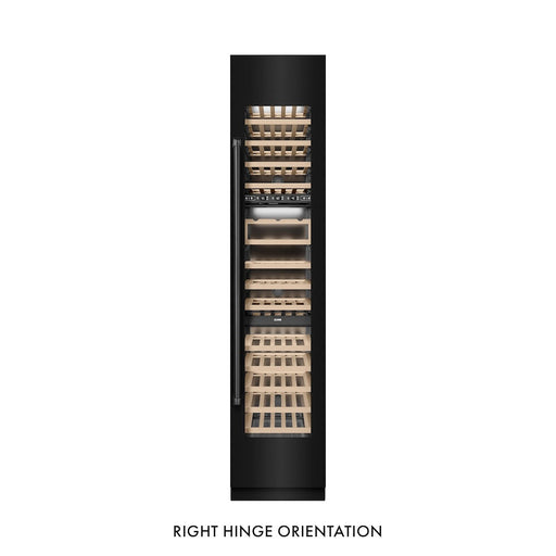 ZLINE 18 in. 9.0 cu. ft. Triple Zone 68 Bottle Right Hinge Column Wine Cooler in Black Stainless Steel (RCWVR-BS-18)