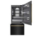 ZLINE Autograph Edition 36 in. 19.8 cu. ft. Built-In Bottom Freezer Refrigerator with Water Dispenser and Ice Maker in Black Stainless Steel with Graphite Gray Interior and Polished Gold Accents (GRBITZ-BS-36-G)