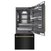 ZLINE Autograph Edition 36 in. 19.8 cu. ft. Built-In Bottom Freezer Refrigerator with Water Dispenser and Ice Maker in Black Stainless Steel with Graphite Gray Interior and Polished Gold Helix Handles (GRBITZ-BS36-KG)