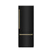 ZLINE Autograph Edition 30 in. 16.1 cu. ft. Built-In Bottom Freezer Refrigerator with Water Dispenser and Ice Maker in Black Stainless Steel with Graphite Gray Interior and Polished Gold Accents (GRBIVZ-BS-30-G)