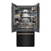ZLINE Autograph Edition 36 in. 19.6 cu. ft. French Door Built-In Bottom Freezer Refrigerator with Water Dispenser and Ice Maker in Black Stainless Steel with Graphite Gray Interior and Polished Gold Accents (GRBIVZ-BS-36-G)