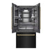ZLINE Autograph Edition 36 in. 19.6 cu. ft. French Door Built-In Bottom Freezer Refrigerator with Water Dispenser and Ice Maker in Black Stainless Steel with Graphite Gray Interior and Polished Gold Accents (GRBIVZ-BS-36-G)
