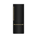 ZLINE Autograph Edition 30 in. 16.1 cu. ft. Built-In Bottom Freezer Refrigerator with Water Dispenser and Ice Maker in Black Stainless Steel with Graphite Gray Interior and Champagne Bronze Helix Handles (GRBIVZ-BS30KCB)