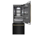 ZLINE Autograph Edition 30 in. 16.1 cu. ft. Built-In Bottom Freezer Refrigerator with Water Dispenser and Ice Maker in Black Stainless Steel with Graphite Gray Interior and Champagne Bronze Helix Handles (GRBIVZ-BS30KCB)