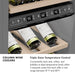 ZLINE Autograph Edition 18 in. 9.0 cu. ft. Triple Zone 68 Bottle Right Hinge Column Wine Cooler in Stainless Steel with Matte Black Accents (RCWVRZ-30418-MB)