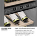 ZLINE Autograph Edition 24 in. 12.4 cu. ft. Triple Zone 100 Bottle Panel Ready Column Wine Cooler with Polished Gold Accents (RBCWVZ-24-G)