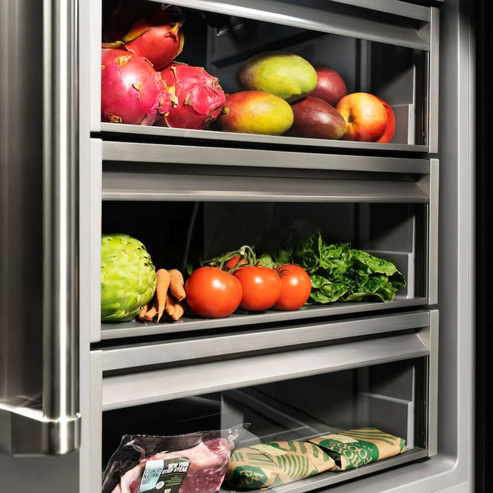 ZLINE Autograph Edition 24 in. 12.5 cu. ft. Panel Ready Column Refrigerator with Graphite Gray Interior and Champagne Bronze Accents (RBCRVZ-24-CB)