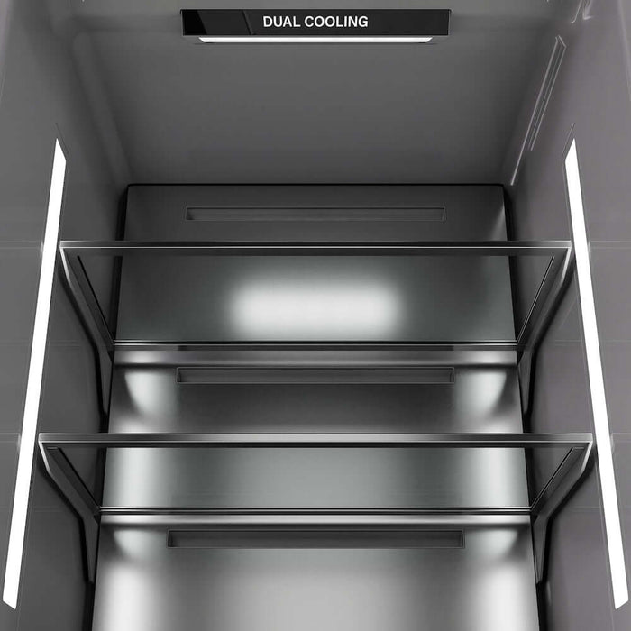 ZLINE Autograph Edition 30 in. 16.7 cu. ft. Panel Ready Column Refrigerator with Graphite Gray Interior and Polished Gold Accents (RBCRVZ-30-G)