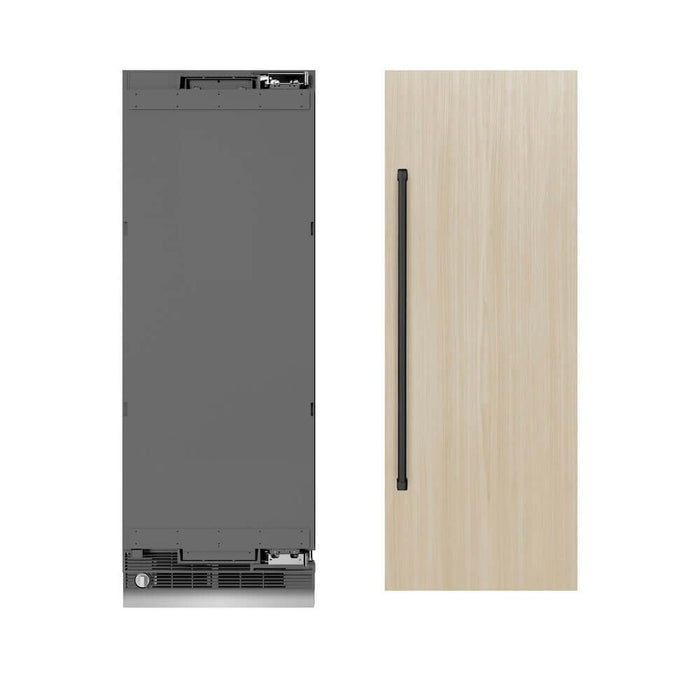 ZLINE Autograph Edition 30 in. 16.7 cu. ft. Panel Ready Column Refrigerator with Graphite Gray Interior and Matte Black Accents (RBCRVZ-30-MB)