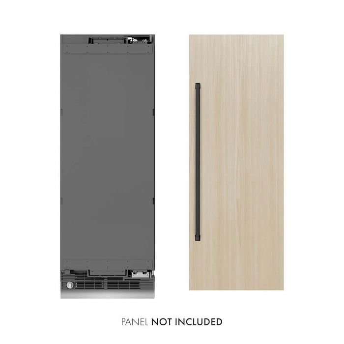 ZLINE Autograph Edition 30 in. 16.7 cu. ft. Panel Ready Column Refrigerator with Graphite Gray Interior and Matte Black Accents (RBCRVZ-30-MB)