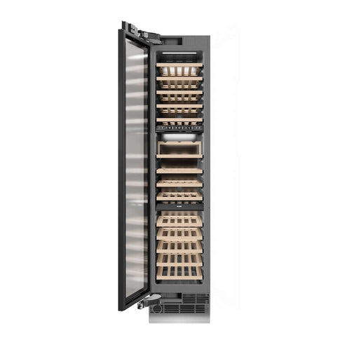 ZLINE Autograph Edition 18 in. 9.0 cu. ft. Triple Zone 68 Bottle Panel Ready Left Hinge Column Wine Cooler with Polished Gold Accents (RBCWVLZ-18-G)