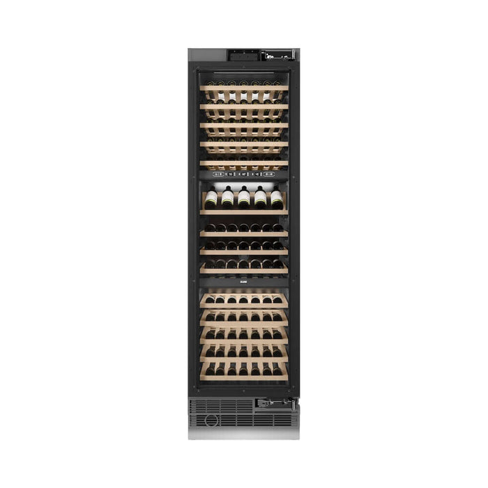 ZLINE Autograph Edition 24 in. 12.4 cu. ft. Triple Zone 100 Bottle Panel Ready Column Wine Cooler with Champagne Bronze Accents (RBCWVZ-24-CB)
