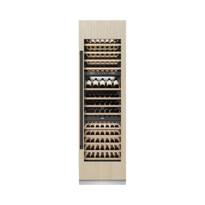 ZLINE Autograph Edition 24 in. 12.4 cu. ft. Triple Zone 100 Bottle Panel Ready Column Wine Cooler with Matte Black Accents (RBCWVZ-24-MB)