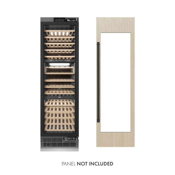 ZLINE Autograph Edition 24 in. 12.4 cu. ft. Triple Zone 100 Bottle Panel Ready Column Wine Cooler with Matte Black Accents (RBCWVZ-24-MB)