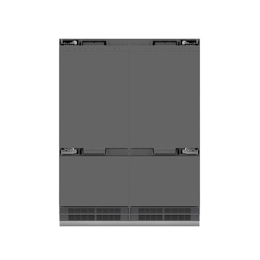 ZLINE 60 in. 32.2 cu. ft. Panel Ready French Door Built-In Bottom Freezer Refrigerator with Water Dispensers and Ice Makers with Graphite Gray Interior (GRBIV-60)