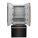 ZLINE 36" Autograph Edition 19.6 cu. ft. Built-in 3-DoorFrench Door Refrigerator with Internal Water and Ice Dispenser in Black Stainless Steel with Gold Accents RBIVZ-BS-36-G