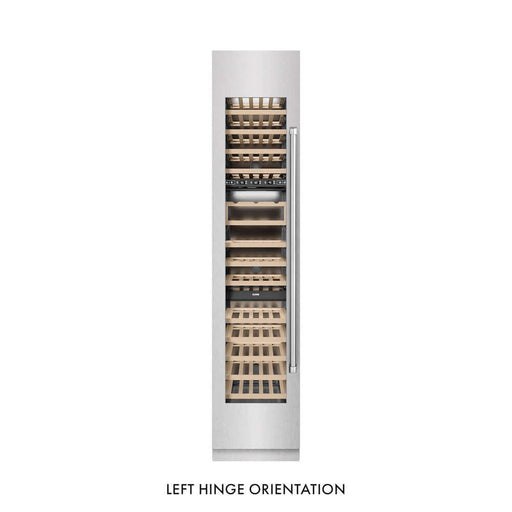 ZLINE 18 in. 9.0 cu. ft. Triple Zone 68 Bottle Left Hinge Column Wine Cooler in Satin Stainless Steel (RCWVL-SN-18)
