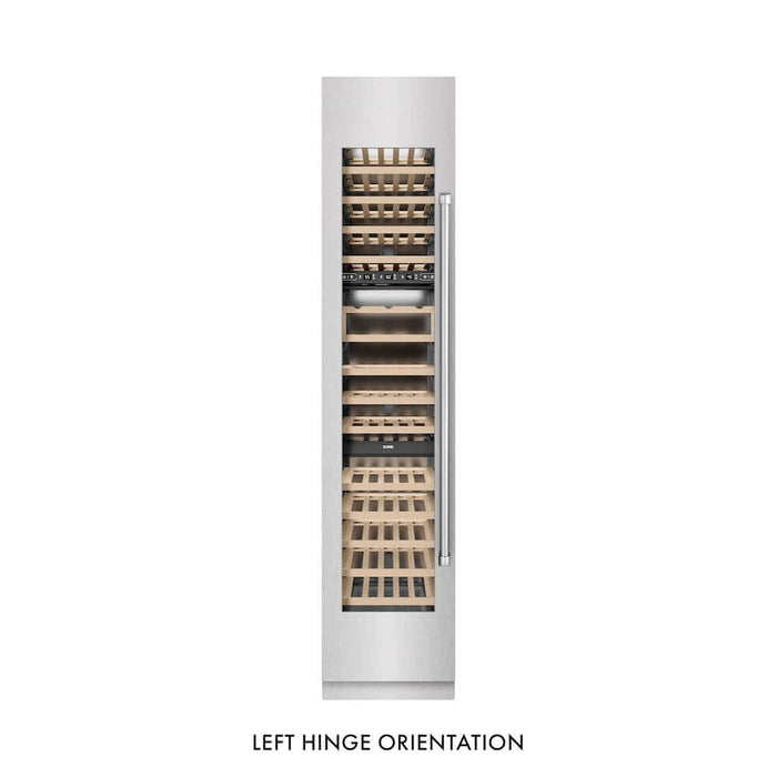 ZLINE 18 in. 9.0 cu. ft. Triple Zone 68 Bottle Left Hinge Column Wine Cooler in Satin Stainless Steel (RCWVL-SN-18)